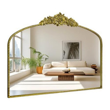 Antique Gold Arched Wall Mirror, 48