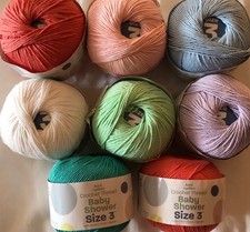 LOT OF 2 CROCHET THREAD-Aunt Lydia's Baby Shower Size 3-DISC shipping On 2+ picture