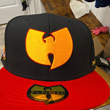 LIDS Wu-Tang Clan Fitted Hat Black/Red Size 7 3/8 