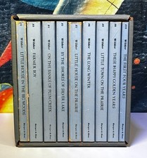 Vintage 1971 The Little House 9 Book Complete Box Set Blue J1-J8 & J31 Wilder picture