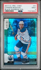 2017 O-Pee-Chee Connor McDavid #97 Black Rainbow Foil PSA 9 picture