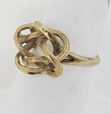 RARE Vintage French 18K Yellow Gold Love Knot Ring picture