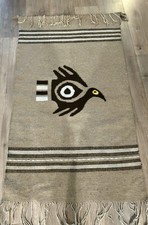 Handwoven Southwestern Wool Rug Bird Thunderbird Wall Hanging 33x54 picture