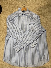 Faconnable Long Sleeve Button Down Blue With Multi Blue Stripes Men’s Large picture