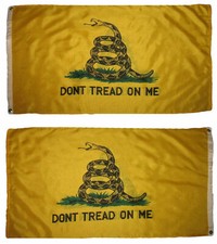 3x5 Gadsden 3ply Double Sided Flag Grommets House Banner (Made in USA) 3 Layers picture