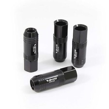 VMS 20 BLACK 60MM ALUMINUM EXTENDED TUNER LUG NUTS LUGS FOR WHEELS RIMS 12X1.25 picture