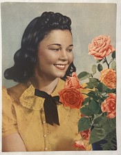 Black Americana 1940s “Colored girl and roses” 7.75 x 10 Rare Print picture