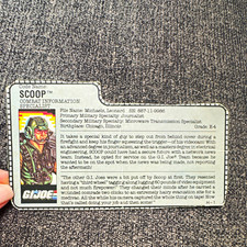 Hasbro G.I. Joe Scoop Code Name: SCOOP Card Back Only H-1 1986 English picture