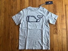 NWT Boy's Vineyard Vines Grey Heather Football Whale T-Shirt Size M, L picture