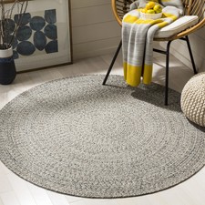 SAFAVIEH Braided Harmon Geometric Cotton Reversible Area Rug, Ivory/Steel|84890 picture