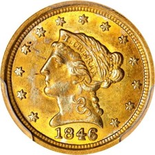1846-O Liberty Head Quarter Eagle. Winter-1. PCGS MS61 The Blue Hill Collecti... picture