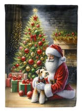 Caroline's Treasures DAC4169CHF Fox Terrier and Santa Claus House Flag Large picture
