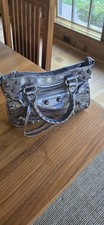 Balenciaga Women's Leather Silver Shoulder Bag picture