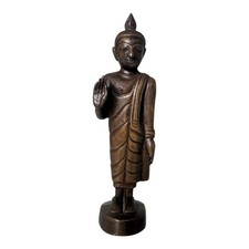 Antique Asian Bronze Standing Buddha Figure Sculpture picture