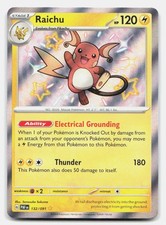 Raichu 132/091 Shiny Rare Paldean Fates Pokemon Holo NM picture