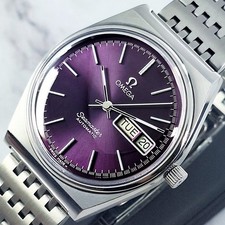 Vintage Omega Seamaster Automatic 17 J Cal.1020 Day/Date Purple Dial Men's Watch picture