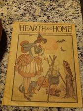 Antique Halloween Hearth & Home Magazine Vintage 1929 Witch, Cat, Pumpkin, Ads picture