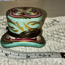Vintage RARE Limoges France top hat shaped trinket box  picture