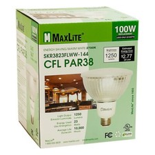 MAXLITE 33016 SKR3823FLWW PAR38 CFL - 23 Watt - 100W Equal - FloodMax picture