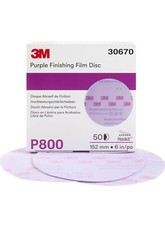 3m 3M-30670 Purple Finishing Film Hookit Disc, 6 In, P800, 50 Discs Per Box picture