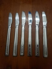 Vtg DELTA Air Lines First Class Stainless Steel Knives Set of 6 Airline Flatware picture
