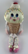 Vintage 1984 AmToy Plush Ice Cream Cone Stuffed Toy - Anthropomorphic picture