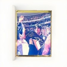 Mario Lemieux Commemorative Plaque w/ Autographed Photos & Authentic Mint Cards picture