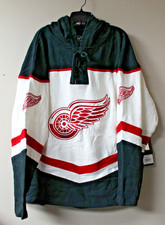 New Detroit Red Wings lacer Lacer jersey style mid weight cotton hoodie men's L picture