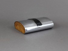 Art Deco Chrome Brass & Wood Box Bauhaus 1930s Vintage picture