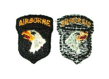 ORIGINAL SMALL 1960's 101st AIRBORNE DIVISION CAP OR COLLAR PATCH (BACK GLOWS) picture