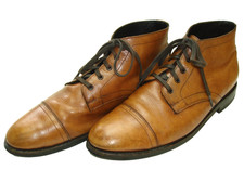 Men's 12.5 THURSDAY EVERYDAY Tan Brown Leather Cap Toe Lace Up Dress Boots picture
