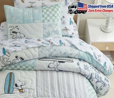 Pottery Barn Kids Peanuts Snoopy Surf Quilt picture