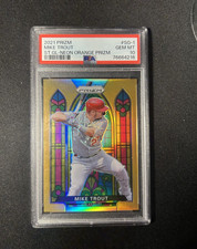 2021 Panini Prizm - Stained Glass Mike Trout #SG-1 Neon Orange Prizm /100 PSA 10 picture
