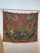 Vintage Fabulous French Aubusson Style Hand Printed Pictorial FigurativeTapestry picture