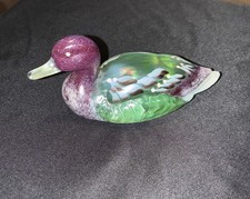 Fenton 95th Anniversary Iridescent Glass Mallard Duck Hand Painted C Hardman picture