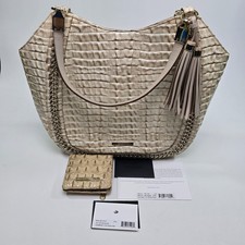 Brahmin Marianna Latte Sagrado Melbourne Leather Tote Purse & Jane Wallet Set picture