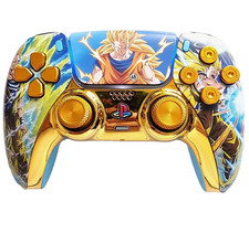 Metallic Gold Goku Super Saiyan PS5 Controller Custom Dragon Ball Z DualSense picture