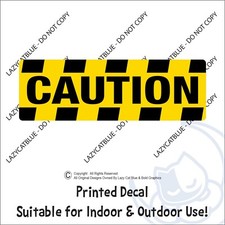 Caution Decal Sticker Warning Strip Black Yellow Stripes Beware Look Out Danger picture