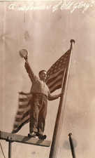 WWI Defender Of Old Glory American Navy Sailor Real Photo Postcard RPPC  picture