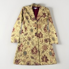 VTG CABi Brocade Tapestry Car Coat Sz 2 Gold  Floral Guinevere 70s Old Money picture