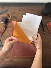 Handmade Leather Document Holder – Personalized Folder picture