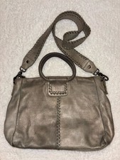 Hobo International Sheila Medium Satchel Handbag Gray Shoulder Bag Purse picture