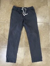 Marine Layer Chino Mens Sz M Slim Fit Saturday Chino Pants Dark Gray Drawstring picture
