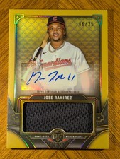 Jose Ramirez Patch Auto SSP /25 2022 Topps Triple Threads Gold Single Jumbo Relc picture