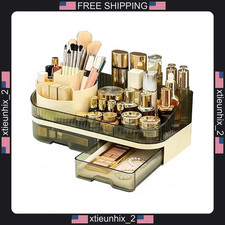 Makeup Organizer with Rotating Top and Acrylic Drawers, Vanity Storage picture
