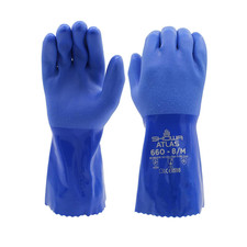 Atlas 660 Triple-Dipped PVC Chemical Resistant Gloves, Heavy-Duty Gloves, Rough picture