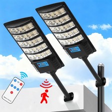 2pcs Commercial 1000000LM Outdoor Dusk to Dawn Solar Street Light Road Area Lamp picture