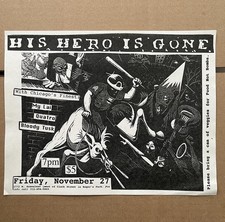 rare HIS HERO IS GONE / MY LAI / QUATRO / BLOODY TUSK flyer Chicago 1998 HC punk picture