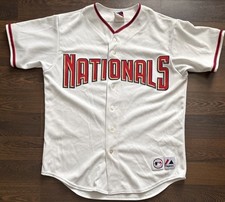 Vintage Majestic Washington Nationals Jersey White Size L picture