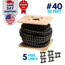 #40 Roller Chain 50 Feet with 5 Connecting Links picture